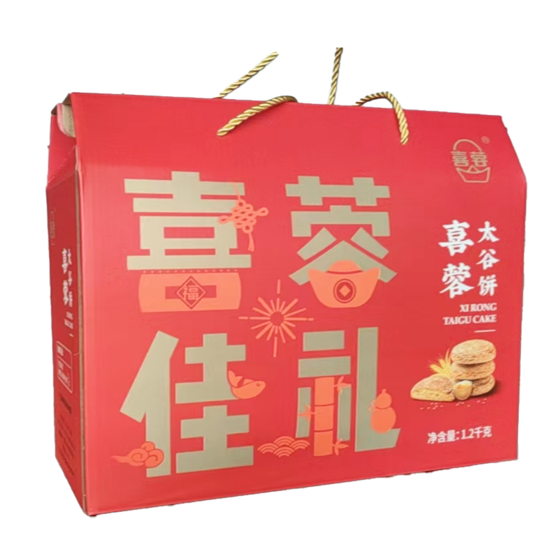 喜蓉太谷饼提枣拜年礼盒枣泥酥桃酥年货送礼糕点小吃