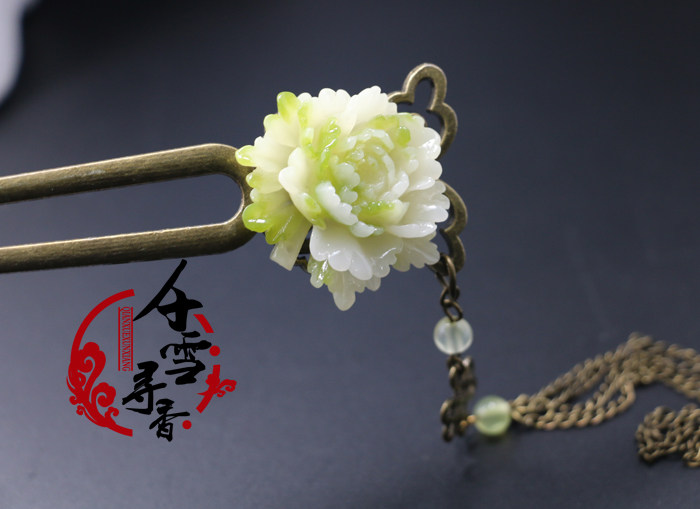 古代复古风宫廷U形步摇流苏发簪 古典盘发簪子古装汉服头发饰包邮