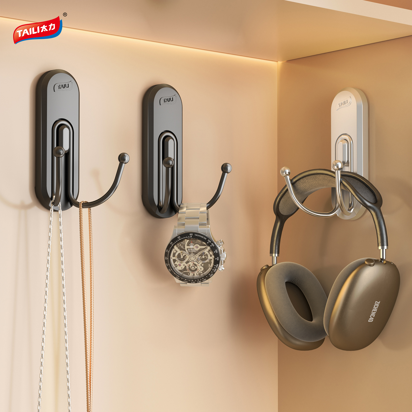 衣服挂钩免打孔门后衣帽壁挂收纳