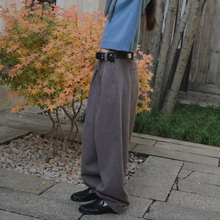 WITHSUUGAR|重斜厚实茧型廓形休闲长裤