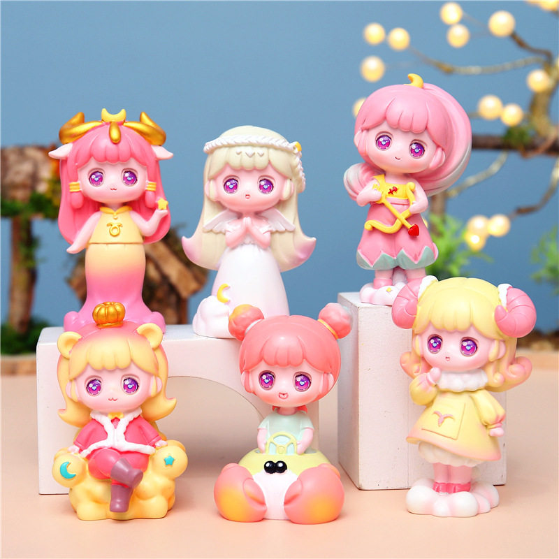 十二星座少女车载摆件 女孩盲盒 桌面装饰品生日礼物 白羊座女生