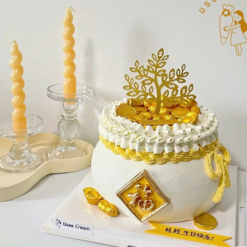 钱袋子抽钱蛋糕盒子摆件