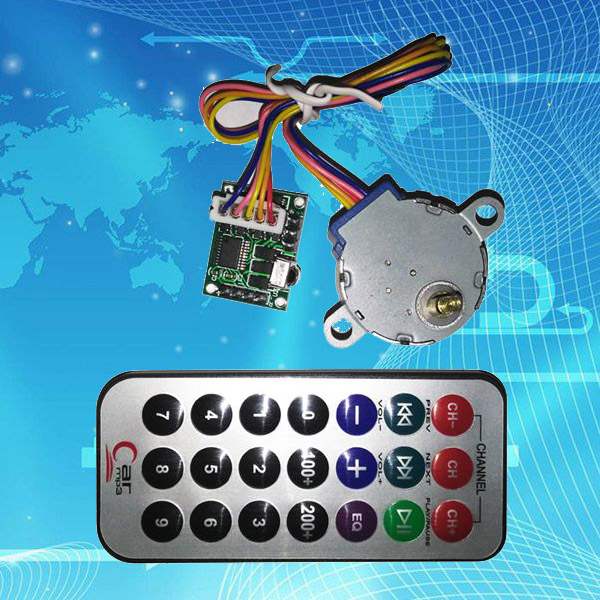 减速步进电机带驱动器套装无线遥控锂电池供电正反转调速4相5线5v