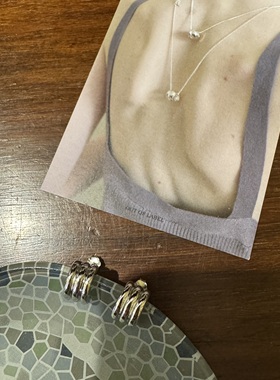 自制out of label通体S925纯银电镀白金耳钉happyrim赵露思同款