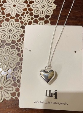自制韩代hei 通体S925纯银不掉色爱心项链耳钉ins秀智韩素希同款
