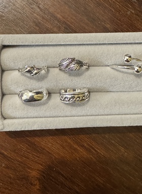 韩国s925纯银女款开口可调节戒指