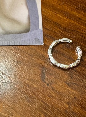 自制S925纯银开口拉丝戒指同款