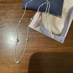 钥匙项链happyrim同款 label通体S925纯银爱心 自制韩国out