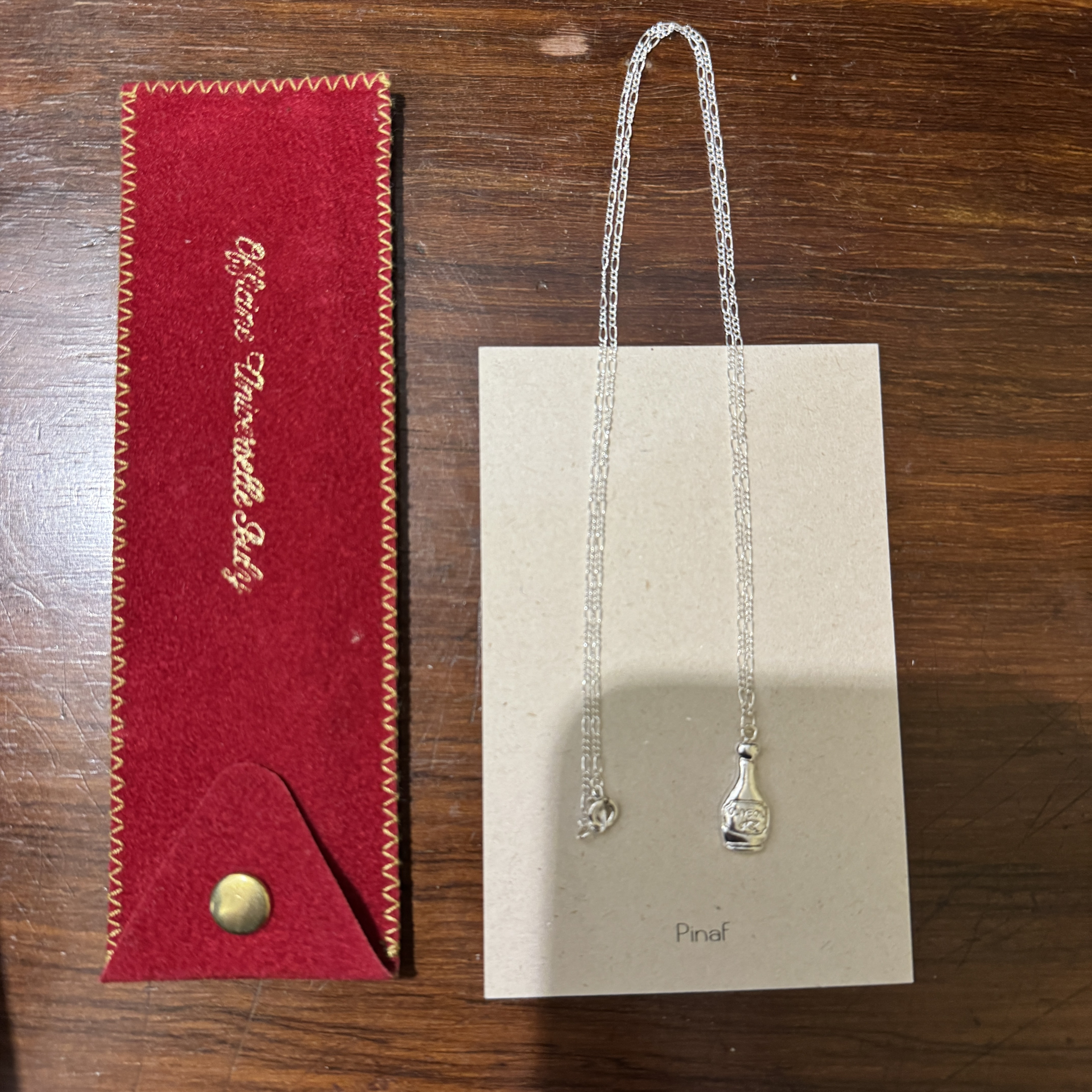 韩国925纯银酒瓶造型项链设计感