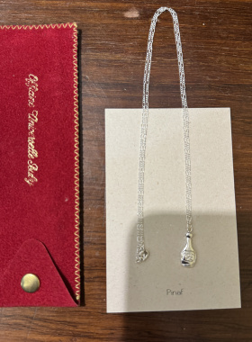 自制韩国设计师品牌pinaf同款通体S925银酒瓶造型项链小众高级感