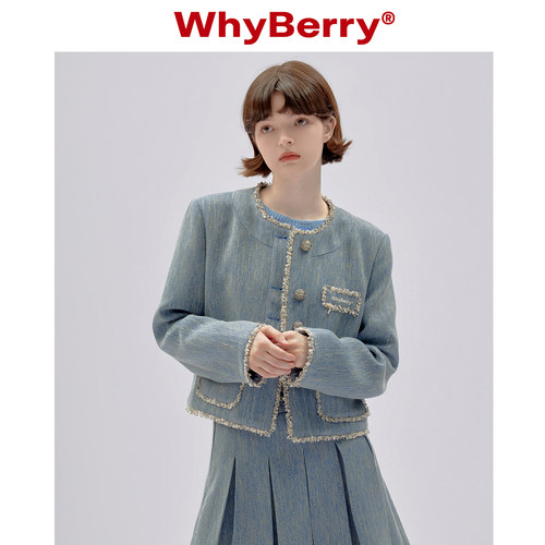 WhyBerry短款外套垫肩上衣小个子