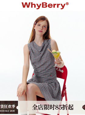 WhyBerry 25SS“邂逅”优雅法式无袖荡领上衣宽松复古独特T恤女夏