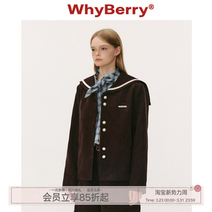海军领灯芯绒外套复古宽松秋季 草莓航海家 上衣 25AW WhyBerry