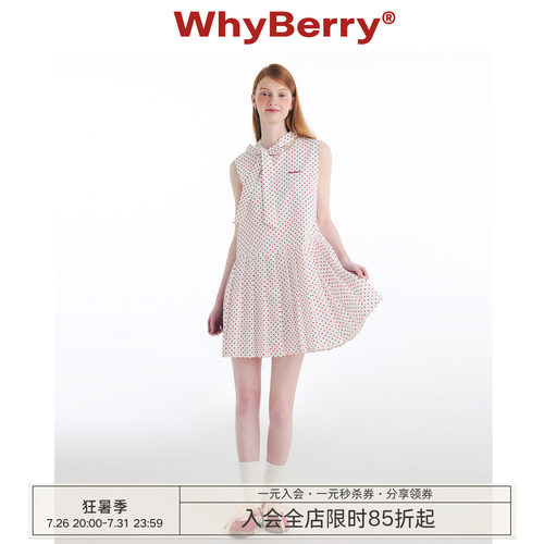 WhyBerry 24SS“波点派对”波点夏日度假连衣裙复古裙子女2026夏
