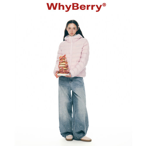 WhyBerry 25AW“ 草莓法则”连帽轻薄羽绒服韩系保暖短款外套女