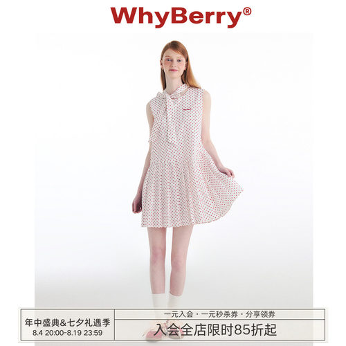 WhyBerry 24SS“波点派对”波点夏日度假连衣裙复古裙子女2026夏