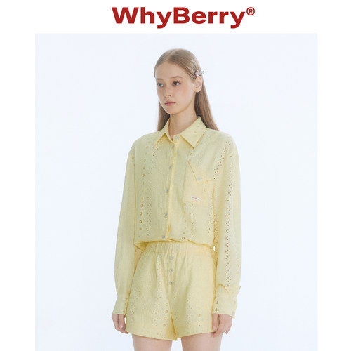 WhyBerry 25SS“柑橘芝士”格纹撞色纽扣衬衫元气减龄格子外套女