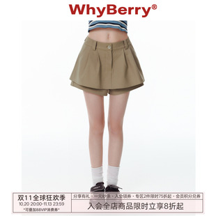 WhyBerry 25SS“夏的际遇”短款A字裙裤复古小个子短裤夏季2026新