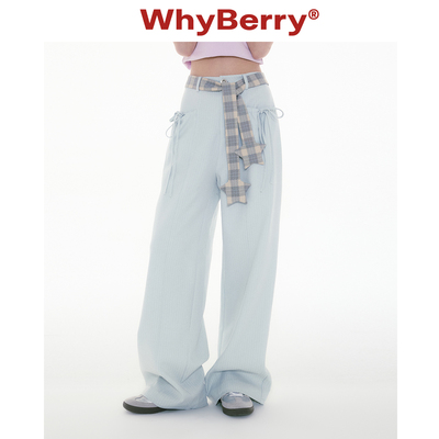 WhyBerry 25SS“流星轨迹”立体口袋长裤宽松自然腰裤休闲小个子