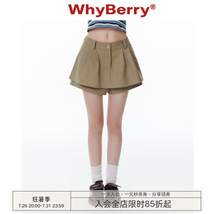 WhyBerry 25SS“夏的际遇”短款A字裙裤复古小个子短裤夏季2026新
