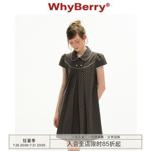 WhyBerry 26SS“迷雾洛可可”复古波点连衣裙女小个子韩系短裙