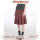 暗红色格纹半身裙A字中长款 反叛甜心 复古学院风 24AW WhyBerry