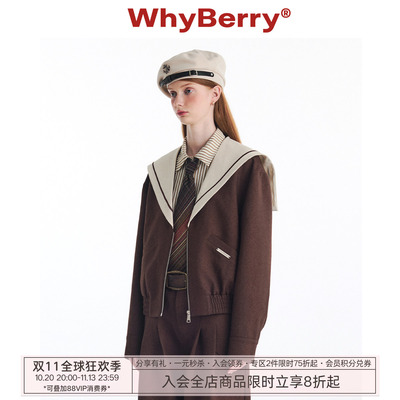 WhyBerry复古中长款肌理面料外套