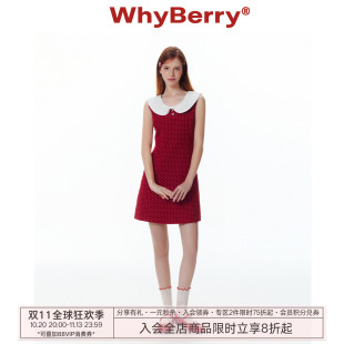 WhyBerry 25SS“莓果芭菲”蝴蝶结度假连衣裙红色波点夏季收腰裙