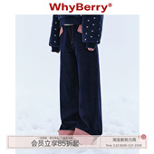 复古长裤 WhyBerry 百搭红格纹牛仔裤 时髦拼格 拼色 24AW