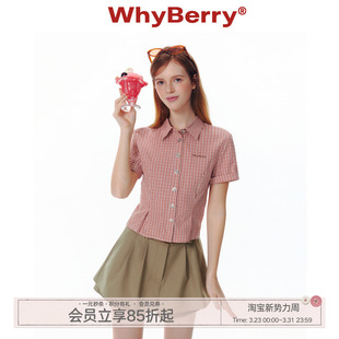 25SS 微修身 夏 红色格纹简约衬衫 衬衣女2025新 际遇 WhyBerry