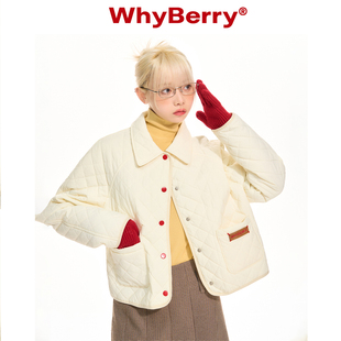 22AW WhyBerry 空气苏打 薄棉内胆夹棉外套女慵懒感复古棉服