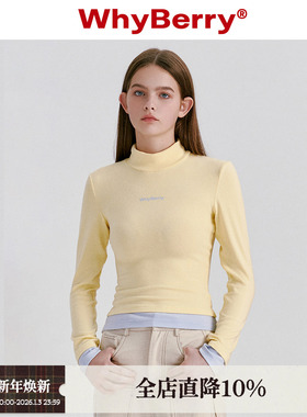 WhyBerry 23AW“自由暖气”半高领T恤长袖修身保暖内搭短上衣