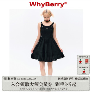 织带蝴蝶结背带裙无袖 WhyBerry 23SS 不倦黎明 吊带连衣裙少女风