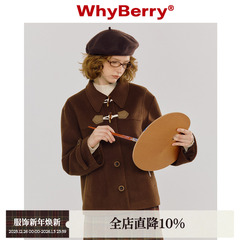 WhyBerry 23AW“日暮时分”蜜糖棕百搭正肩大衣毛呢牛角扣外套女