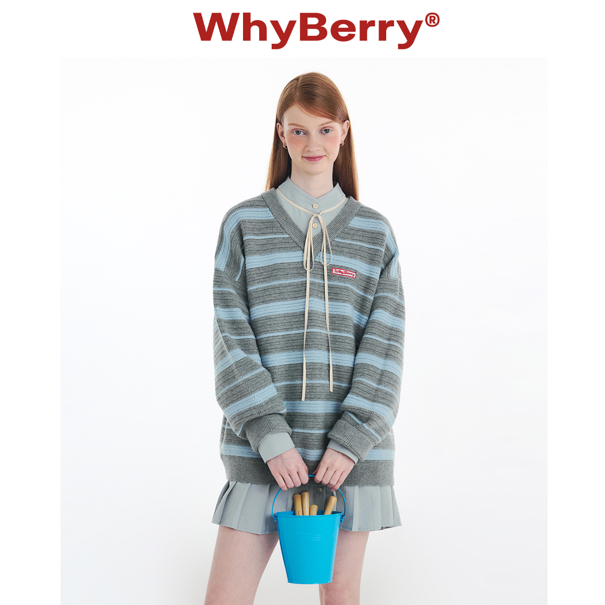 WhyBerryV领针织毛衣