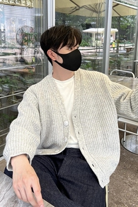 轻熟风粗针加厚男士开衫 黑色 Z63/P115 控148图片