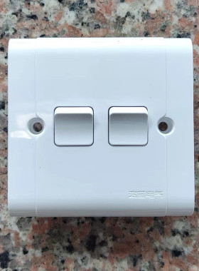 鸿雁康居A86二开关双控小板开关 A86K22-10N