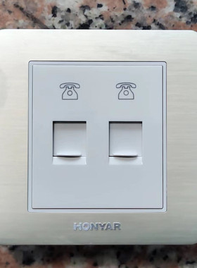 鸿雁开关插座Tiber.TB系列/双电话插座/TB86Z2DTN6-4I