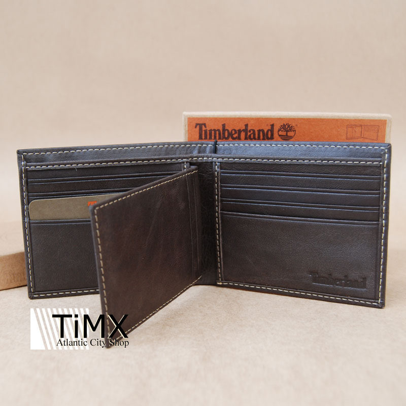 现货美国timberland天木兰短款真皮打腊亮面皮两折中开盖钱包钱夹
