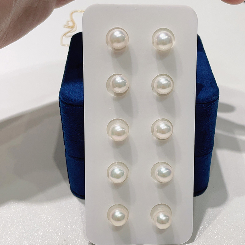 双12 18k海水akoya冷极光8-8.5mm耳钉 直播链接 请看直播 不退改