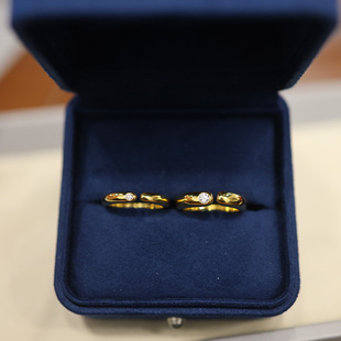 彩宝年货 足金999莫桑石黄金戒指 直播专拍非7天无理由