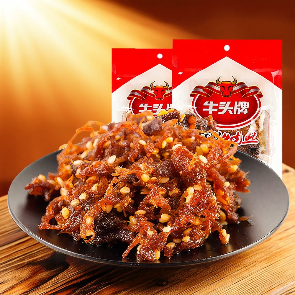 贵州特产牛头牌牛肉干灯影牛肉丝128克*4袋休闲食品办公零食小吃