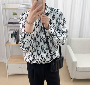 610A-3-CS003-P65秋季男士长袖潮流休闲衬衫帅气衬衣图片
