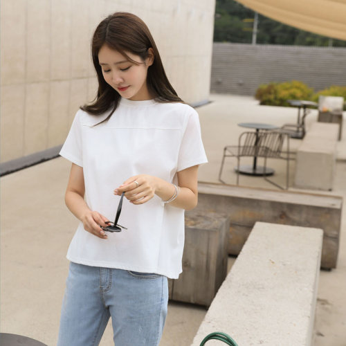 韩范简约宽松短袖t恤薄款百搭A字