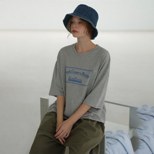 洋气别致中袖女上衣七分袖纯棉