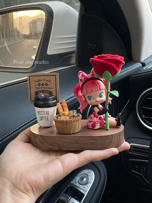 molly红蔷薇停车号码牌汽车摆件