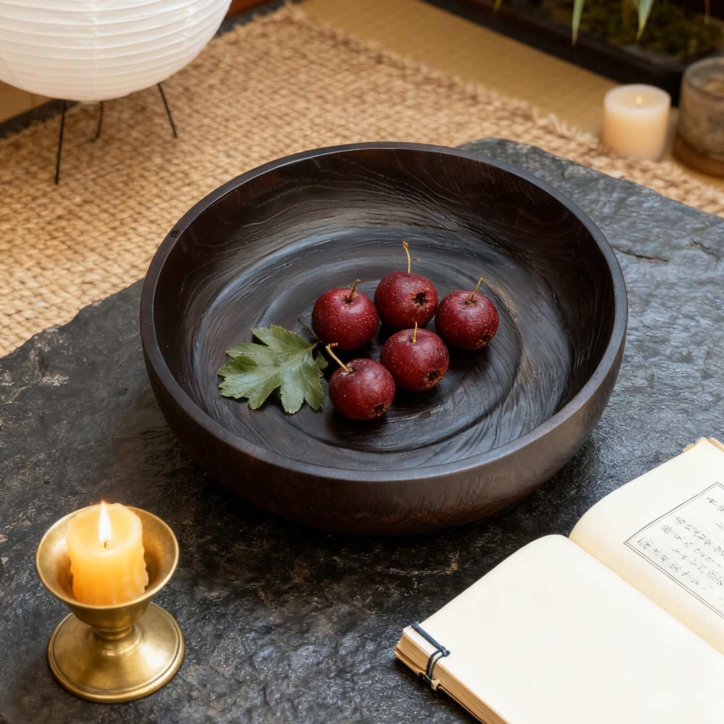 复古柚木果盆大号做旧实木盆托盘