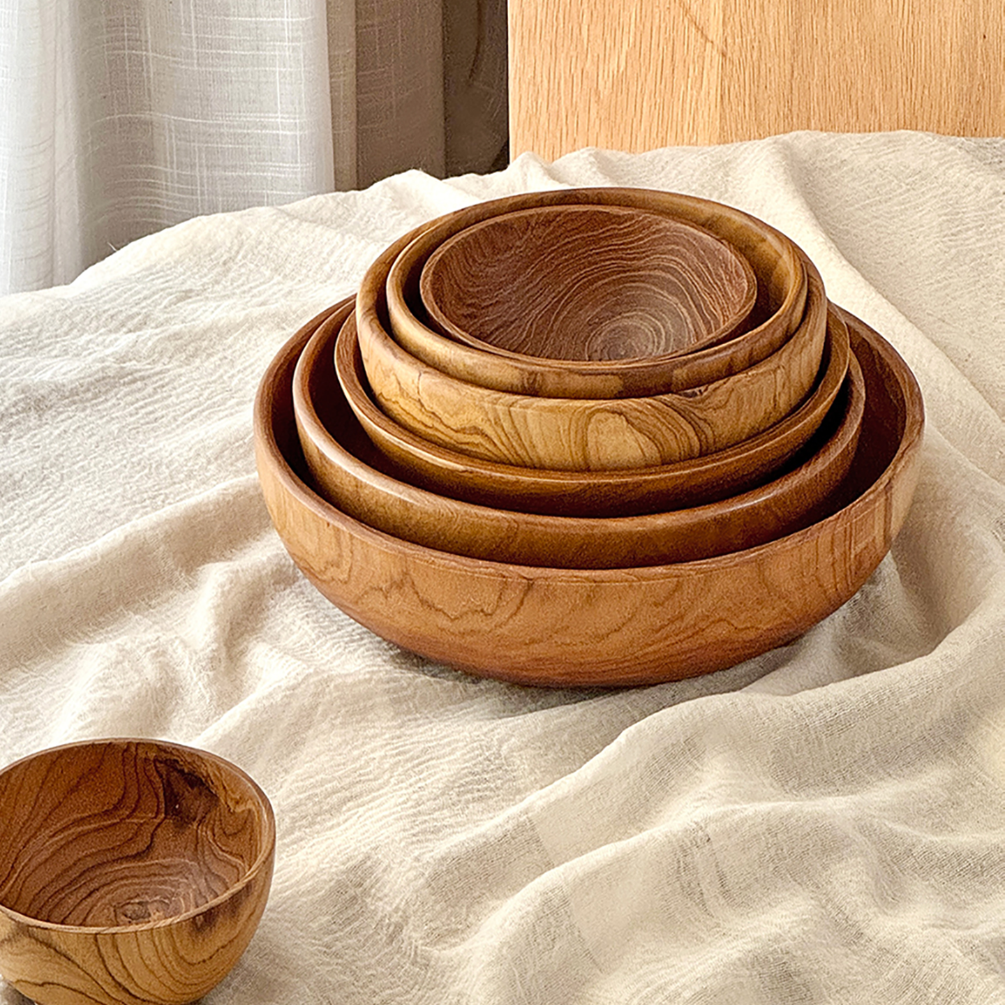 多尺寸柚木果盘木碗实木沙拉碗