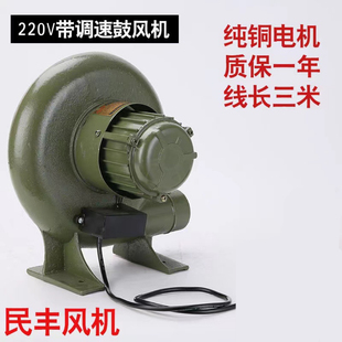 民丰铸铁鼓风机220V炉灶鼓风机小型鼓风机烧烤助燃大炉灶风机