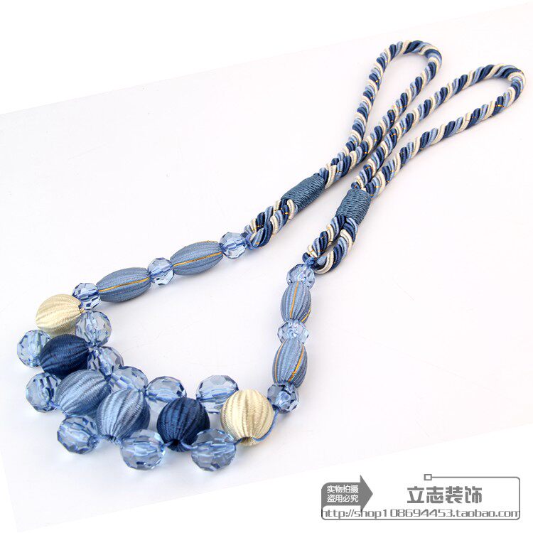 窗帘绑带挂球绑球绑绳吊球吊穗高档网球绑花挂钩装饰球流苏 木珠